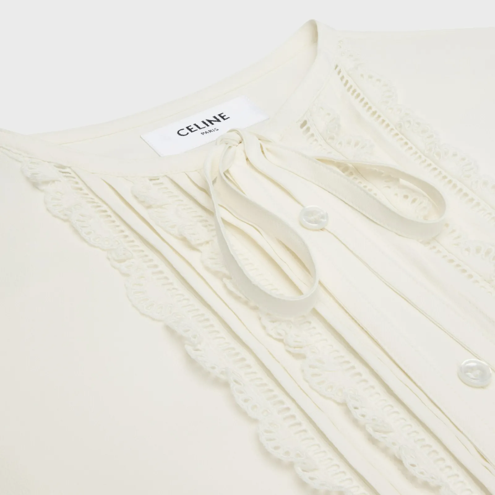 Sale frilled romy shirt in silk crepe and acetate Women Shirts And Tops