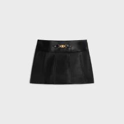 Outlet gourmette mini skirt in soft lambskin Women Leather And Shearling | Dresses And Skirts