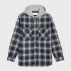 New hooded overshirt in checked cotton Coats & Blousons