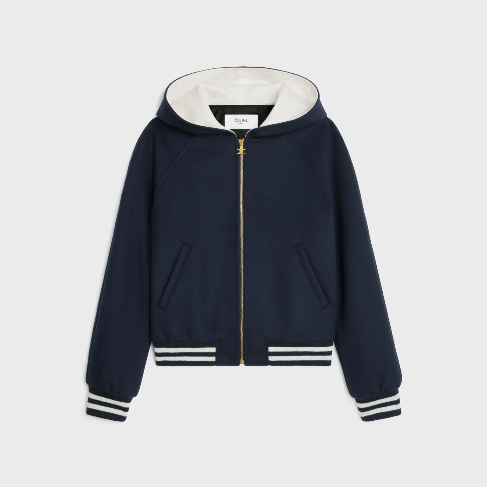 Fashion Hooded Teddy jacket in double face cashmere Women Jackets