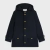 New hooded Triomphe coat in wool felt Women Coats