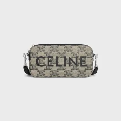 New Horizontal pouch in TRIOMPHE CANVAS WITH PRINT Triomphe Canvas | Categories·Ech Accessories