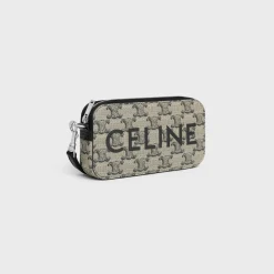 New Horizontal pouch in TRIOMPHE CANVAS WITH PRINT Triomphe Canvas | Categories·Ech Accessories
