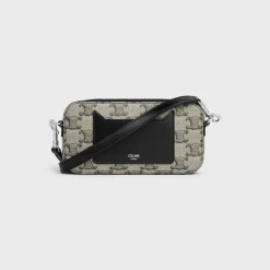 New Horizontal pouch in TRIOMPHE CANVAS WITH PRINT Triomphe Canvas | Categories·Ech Accessories
