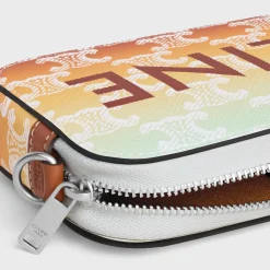 Outlet Horizontal pouch in TRIOMPHE CANVAS SUNSET WITH PRINT Triomphe Canvas | Categories·Ech Accessories