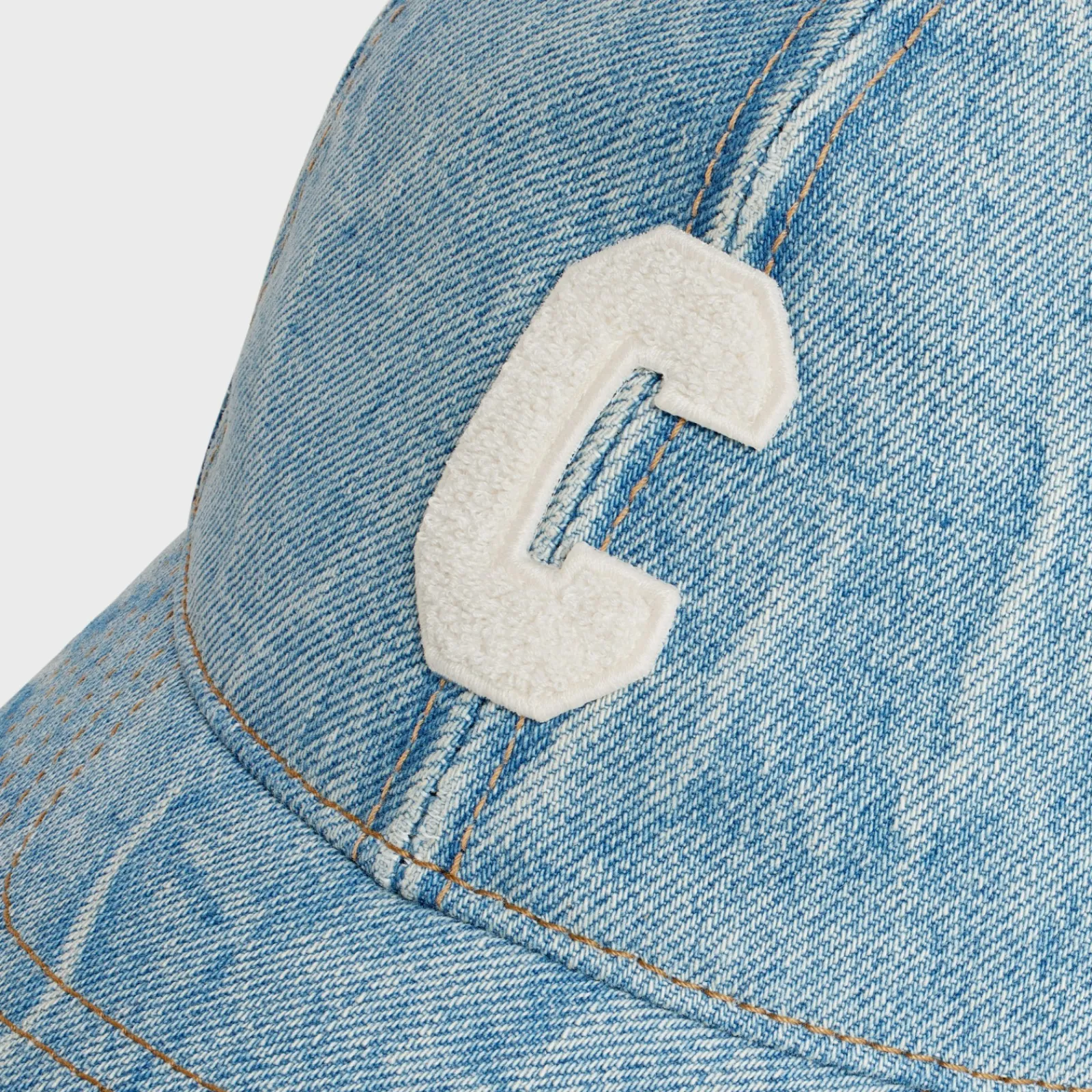 Hot initial baseball cap in denim Hats And Soft Accessories