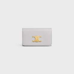 Clearance KEY CASE TRIOMPHE in Shiny calfskin Women Triomphe | Categories·Pouches And Tech Accessories