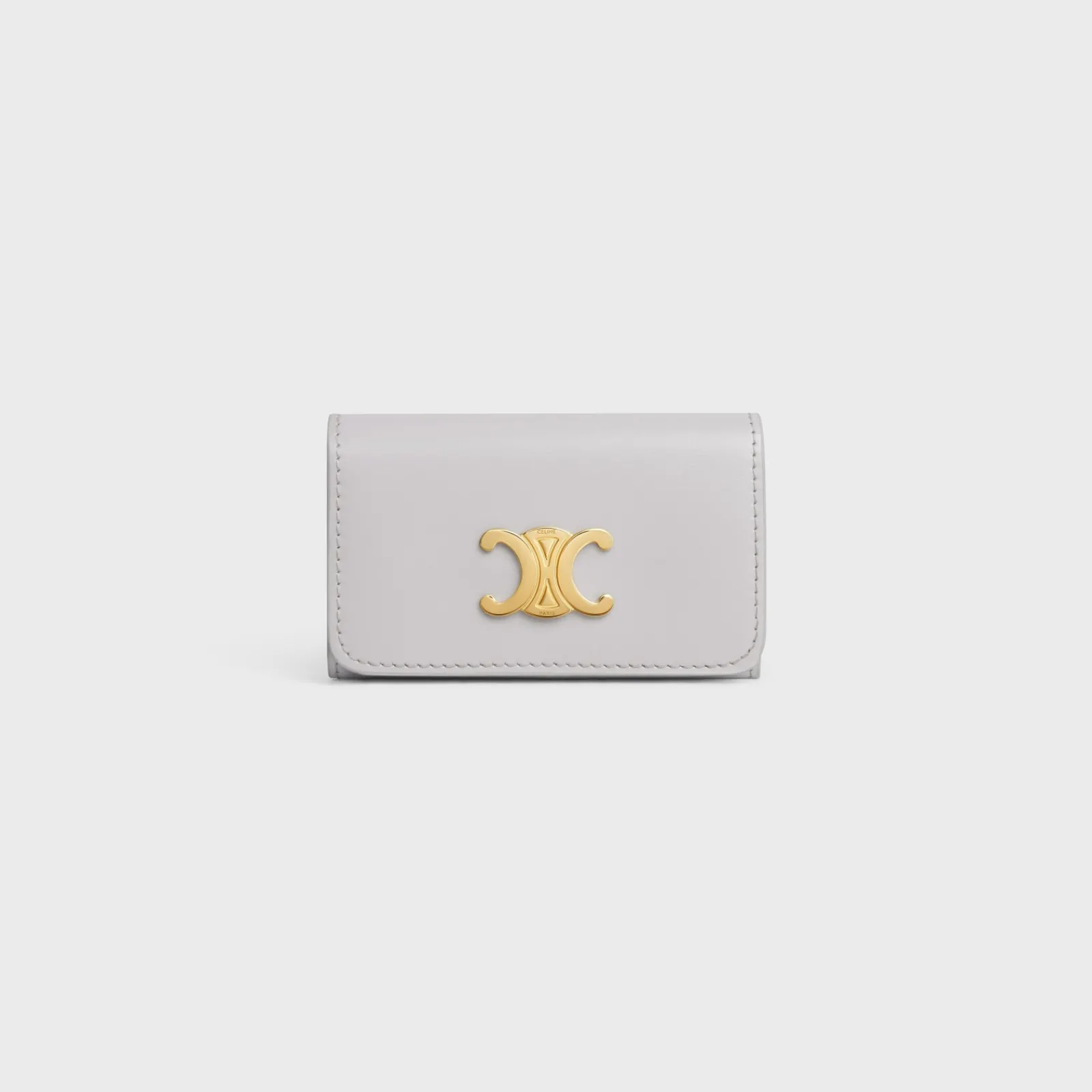 Clearance KEY CASE TRIOMPHE in Shiny calfskin Women Triomphe | Categories·Pouches And Tech Accessories