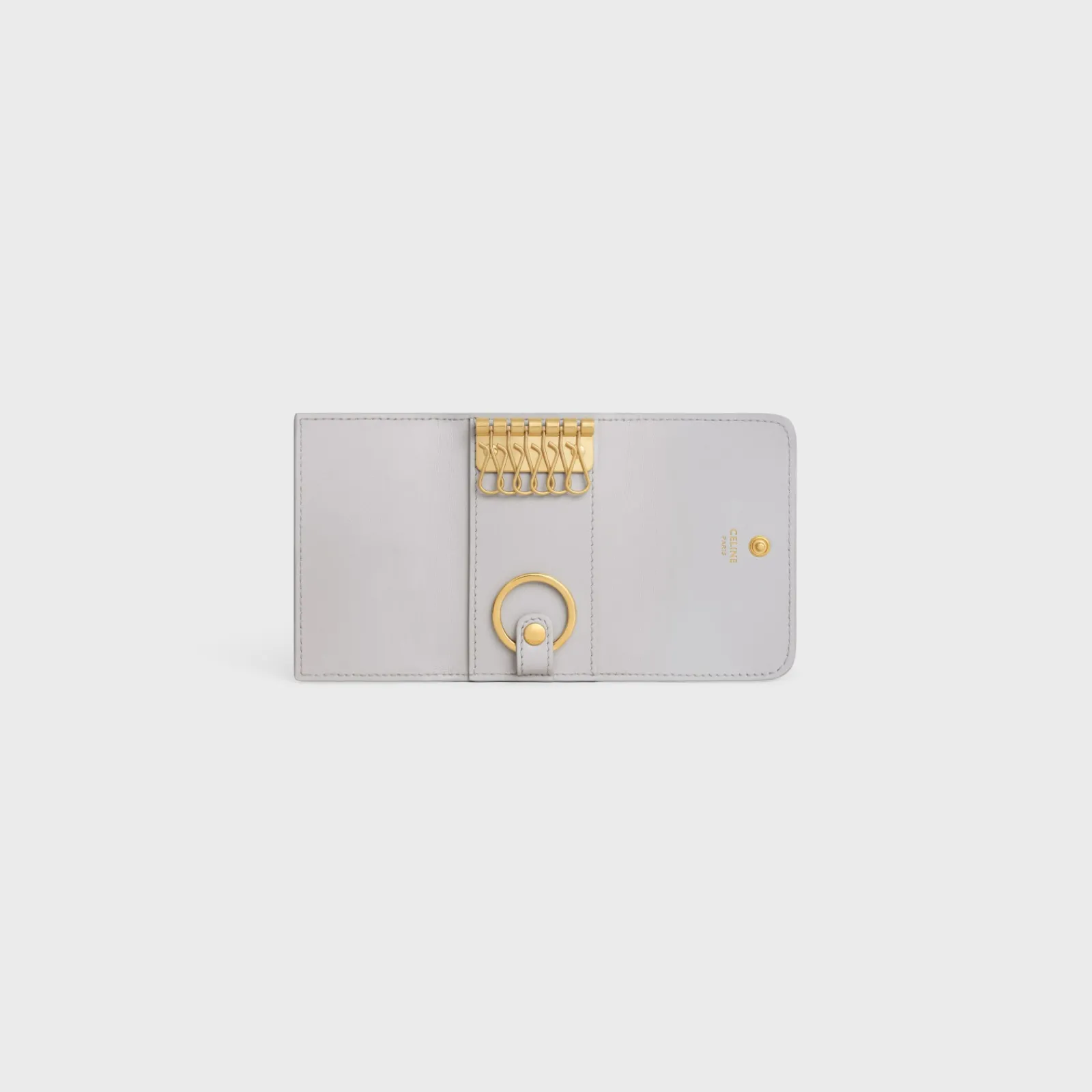 Clearance KEY CASE TRIOMPHE in Shiny calfskin Women Triomphe | Categories·Pouches And Tech Accessories