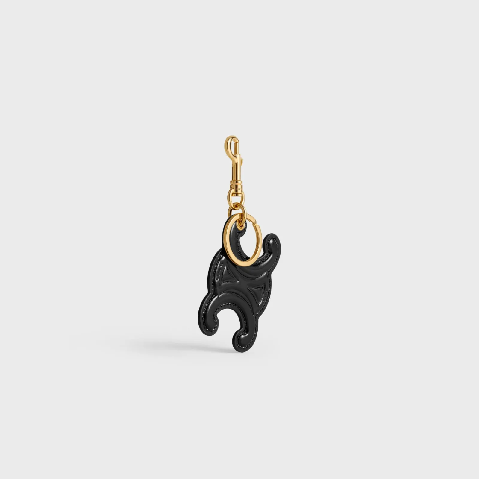 Sale KEYRING TRIOMPHE CHARM in PATENT CALFSKIN with GOLD FINISHING Women Categories·Straps And Accessories