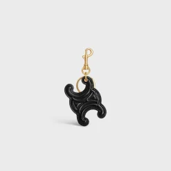 Sale KEYRING TRIOMPHE CHARM in PATENT CALFSKIN with GOLD FINISHING Women Categories·Straps And Accessories