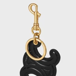 Sale KEYRING TRIOMPHE CHARM in PATENT CALFSKIN with GOLD FINISHING Women Categories·Straps And Accessories