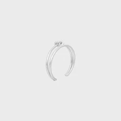 Hot Knot Double Cuff in Brass with Rhodium Finish Women Knot | Categories·Bracelets