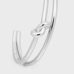 Hot Knot Double Cuff in Brass with Rhodium Finish Women Knot | Categories·Bracelets
