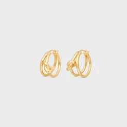 Sale Knot Double Hoops in Brass with Finish Women Knot | Categories·Earrings