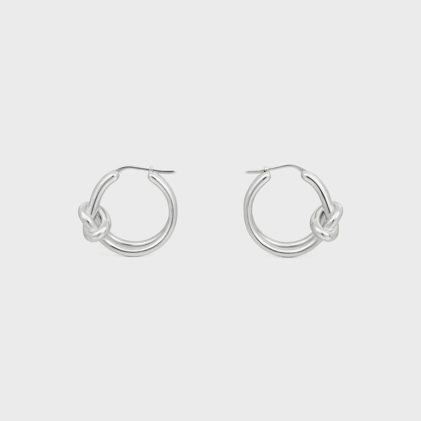 Sale Knot Double Hoops in Brass with Rhodium Finish Women Knot | Categories·Earrings