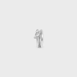 Outlet Knot Double Ring in Brass with Rhodium Finish Women Knot | Categories·Rings