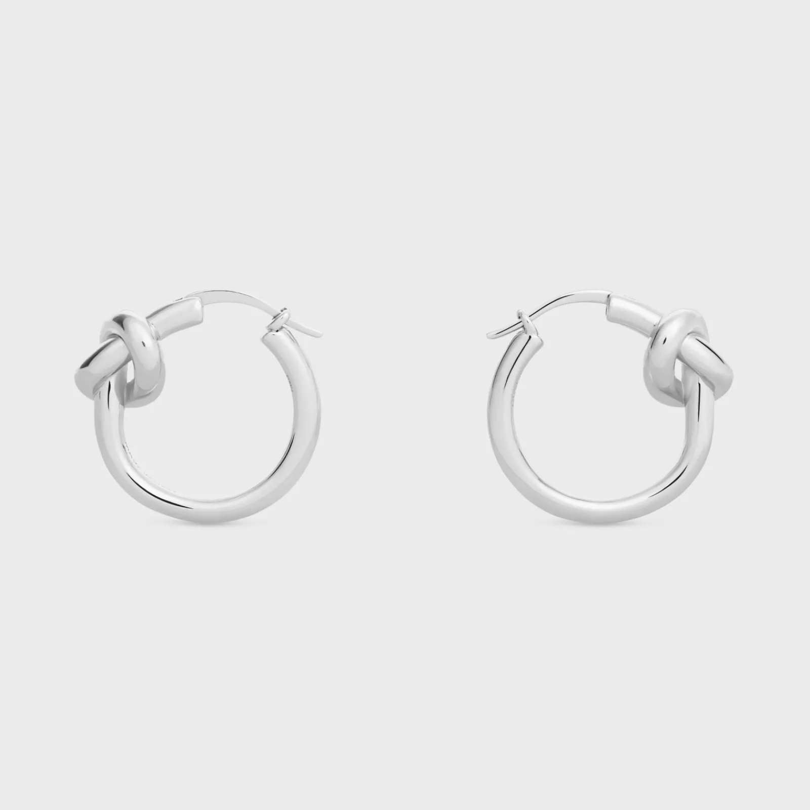 New Knot Small Hoops in Brass with Rhodium finish Women Knot | Categories·Earrings