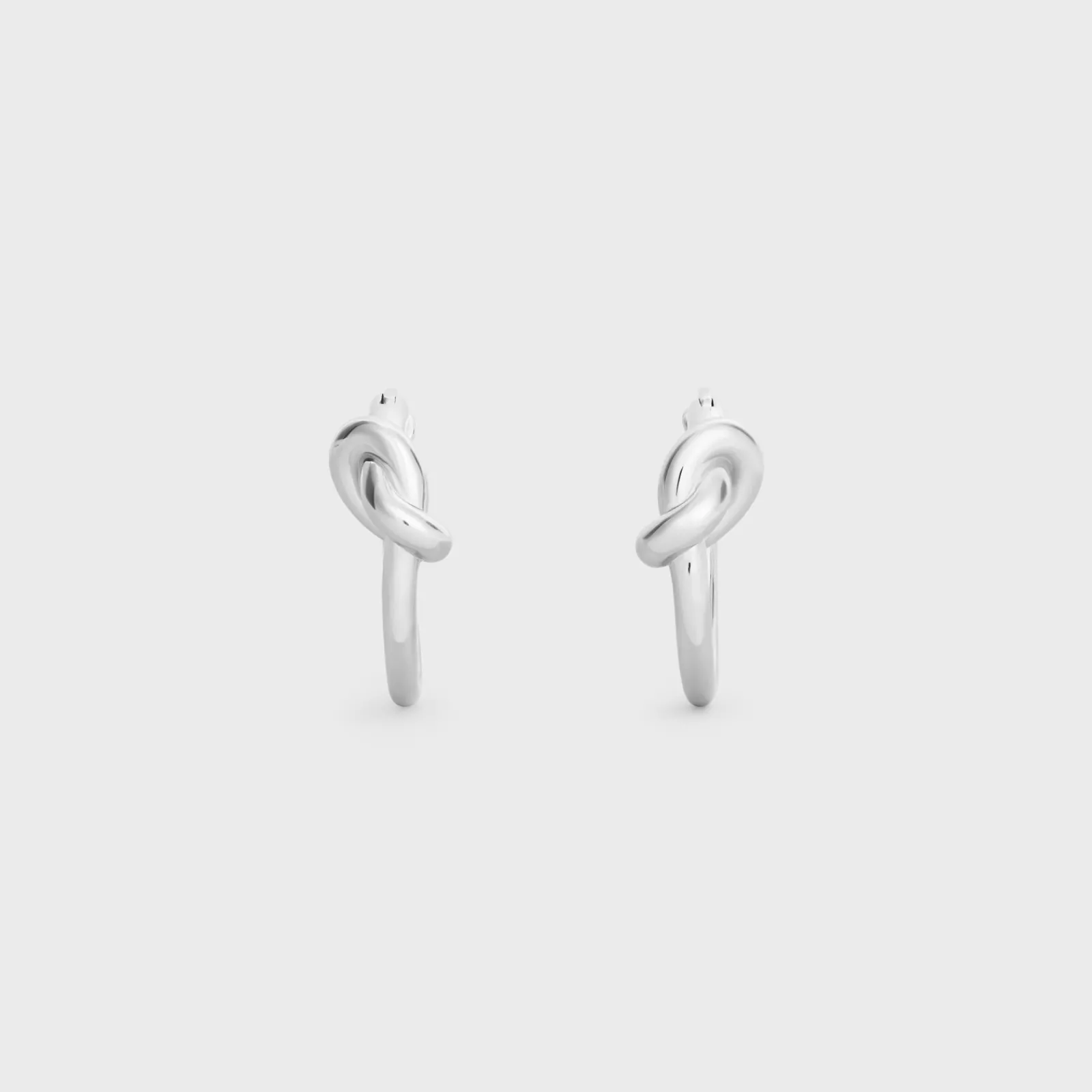 New Knot Small Hoops in Brass with Rhodium finish Women Knot | Categories·Earrings