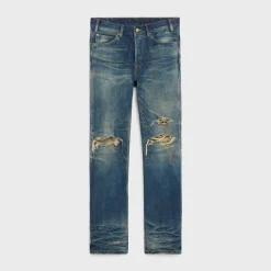 Discount kurt jeans in destroyed blue marble denim Denim