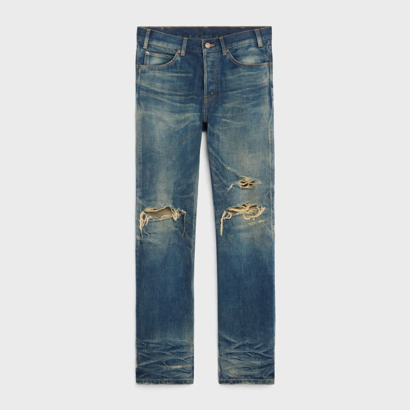 Discount kurt jeans in destroyed blue marble denim Denim
