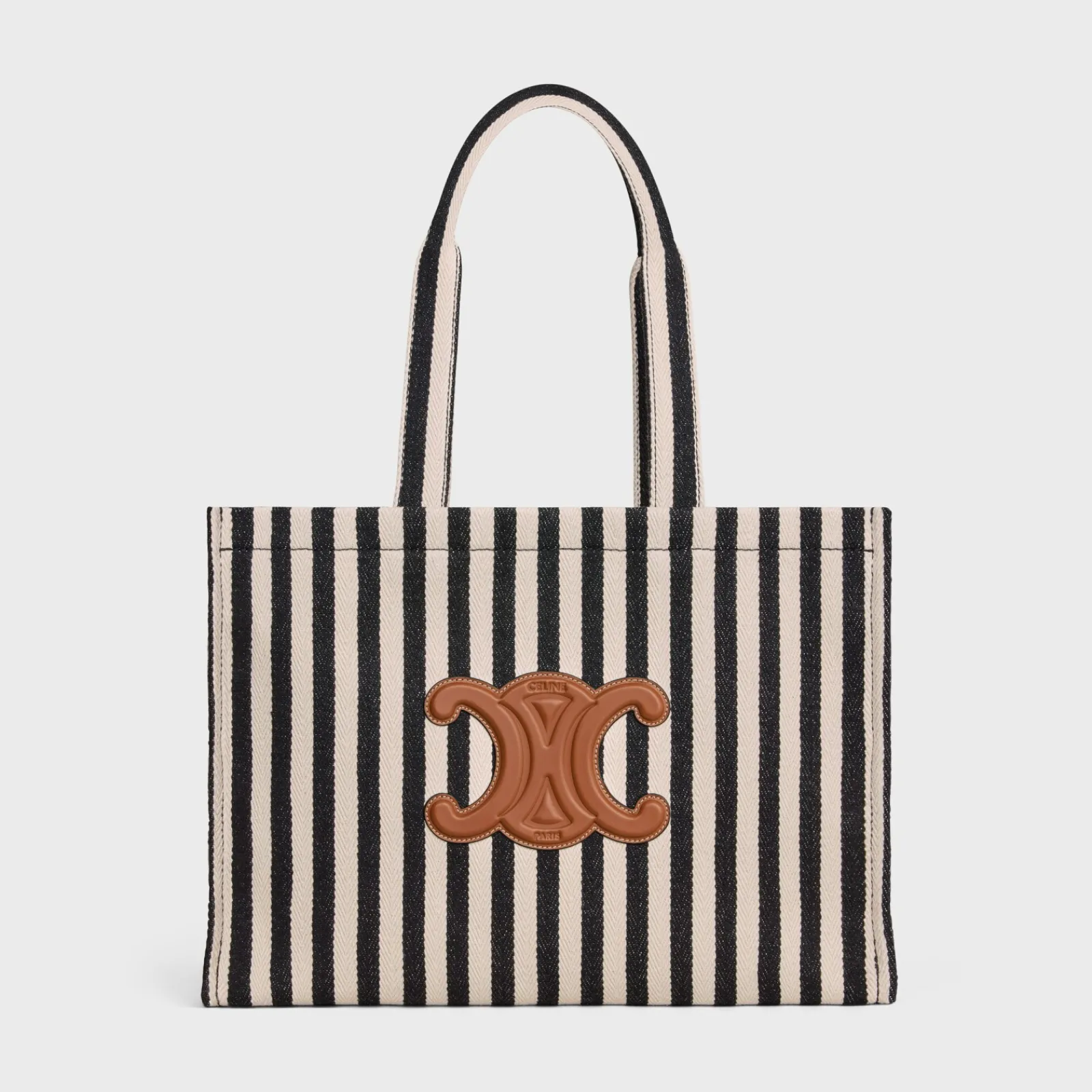 Fashion Large Cabas Thais in STRIPED TEXTILE AND CALFSKIN Women More Lines·Other Lines | Categories·Hobo And Tote Bags