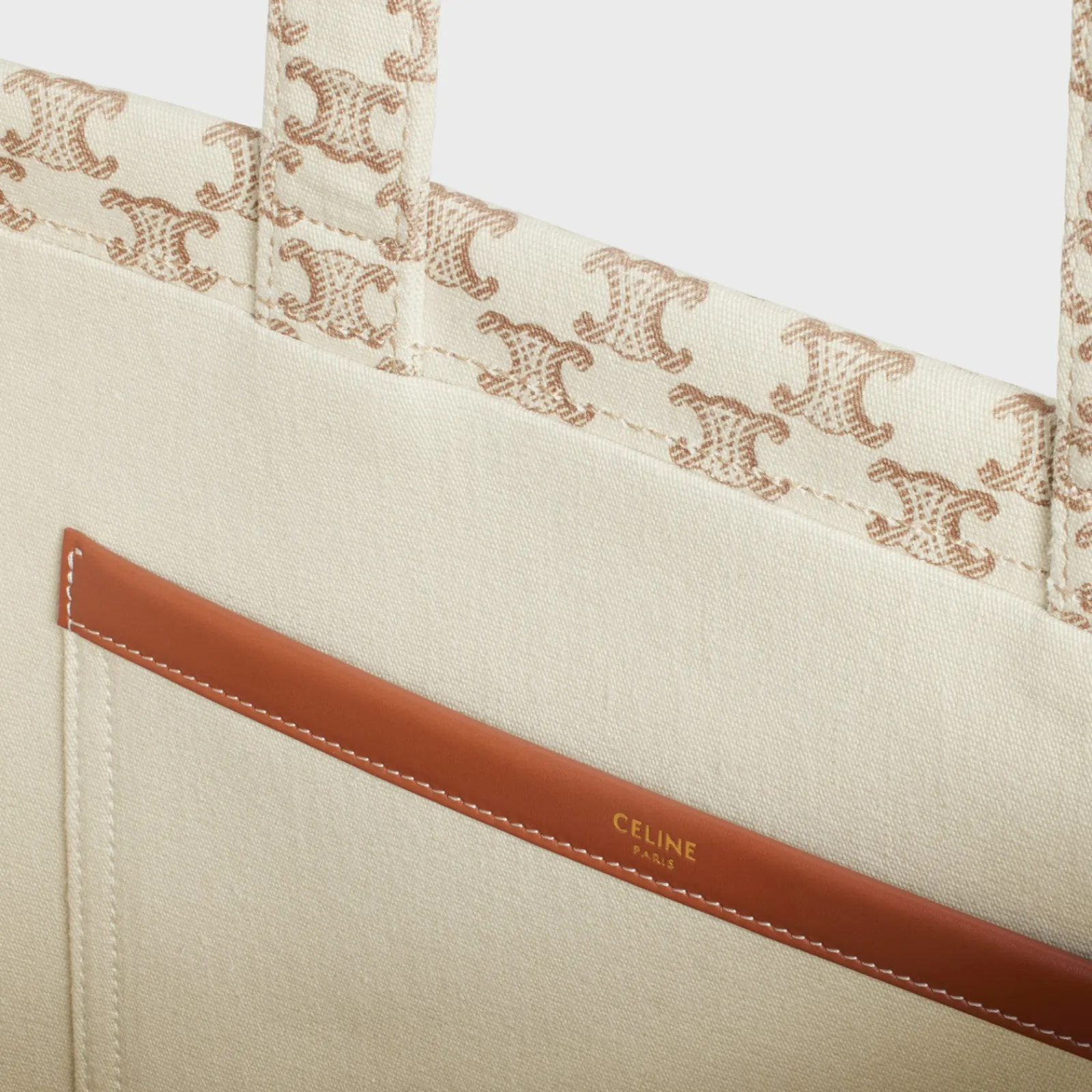 Outlet Large Cabas Thais in TEXTILE WITH TRIOMPHE CANVAS PRINT AND CALFSKIN Women More Lines·Classic Panier | More Lines·Other Lines