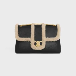 Online LARGE VICTOIRE BAG in CREASED LAMBSKIN AND SHEARLING Women More Lines·Celine Victoire | Categories·Cross-Body Bags