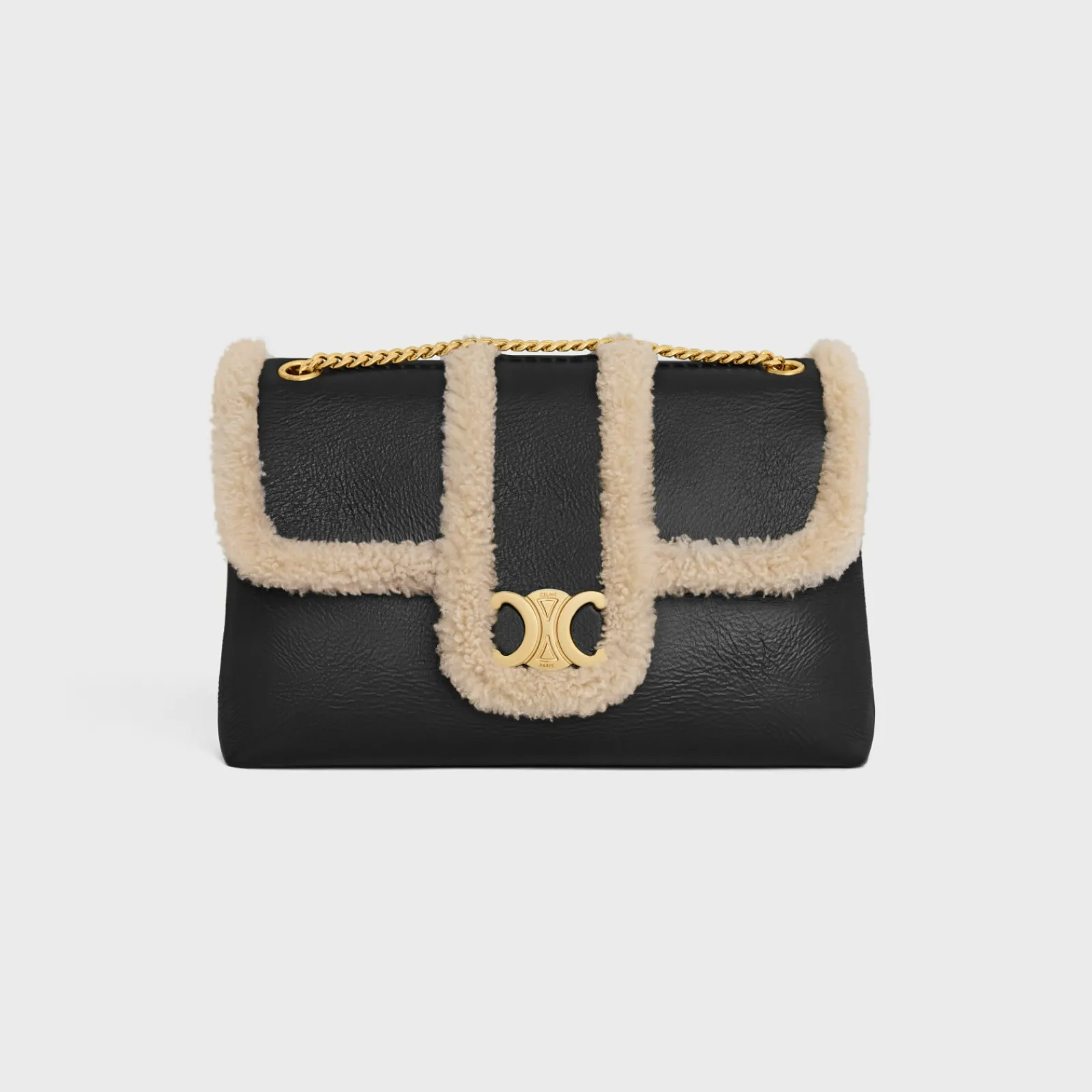 Online LARGE VICTOIRE BAG in CREASED LAMBSKIN AND SHEARLING Women More Lines·Celine Victoire | Categories·Cross-Body Bags