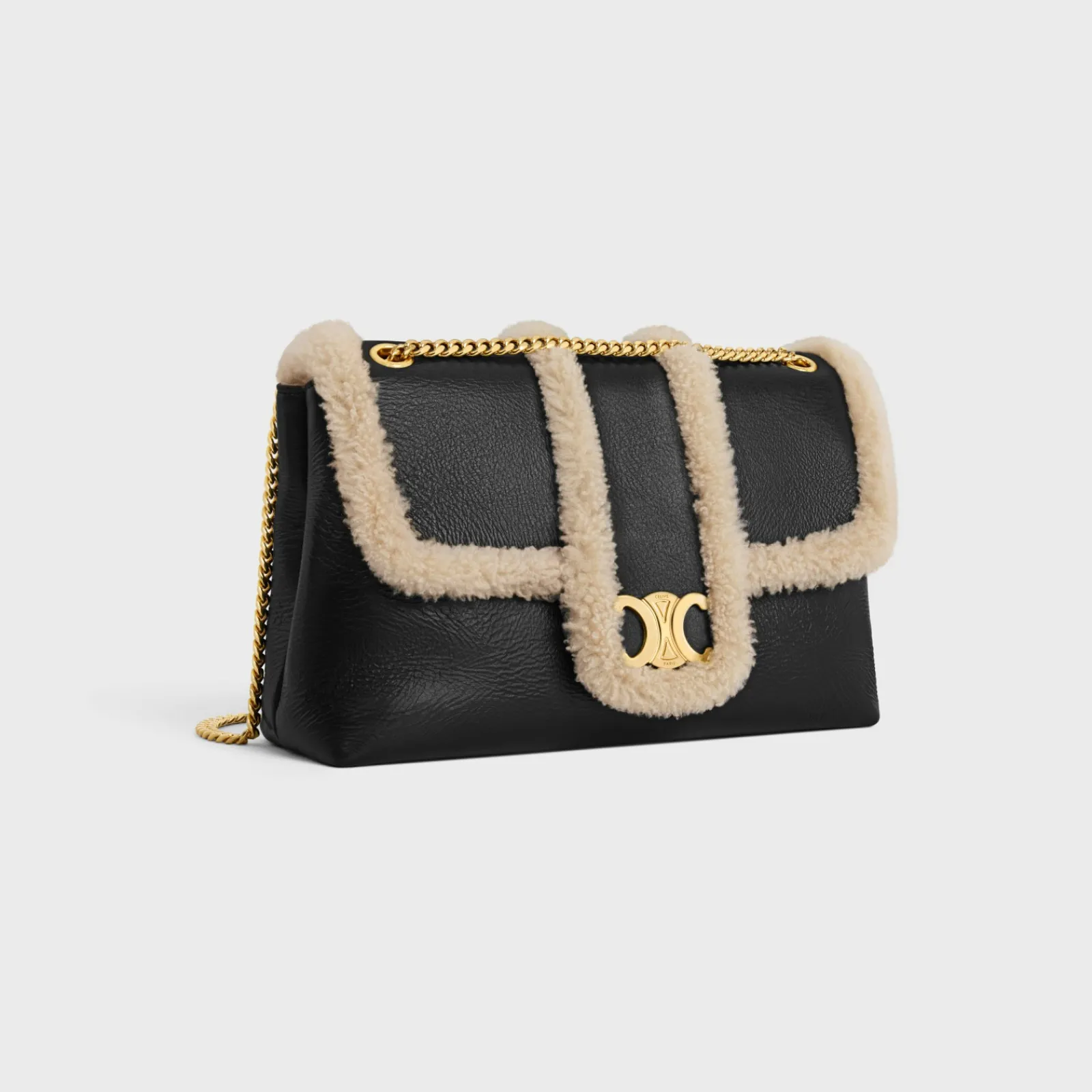 Online LARGE VICTOIRE BAG in CREASED LAMBSKIN AND SHEARLING Women More Lines·Celine Victoire | Categories·Cross-Body Bags