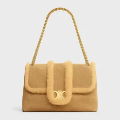New LARGE VICTOIRE BAG in SUEDE CALFSKIN AND SHEARLING Women More Lines·Celine Victoire | Categories·Cross-Body Bags
