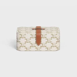 Online Large Jewels Case in Triomphe Canvas and Calfskin Beauty Accessories | Travel