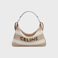 Hot Large Strap Romy in Textile with jacquard and calfskin Romy | Categories·Cross-Body Bags