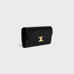 New LARGE WALLET TRIOMPHE in Shiny calfskin Women Triomphe | Categories·Wallets