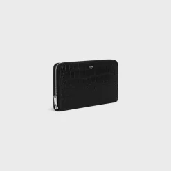 Sale Large zipped wallet in Crocodile Embossed Calfskin Essentials | Categories·Allets