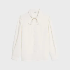 Online lavallière blouse in crêpe de soie and acetate Women Shirts And Tops