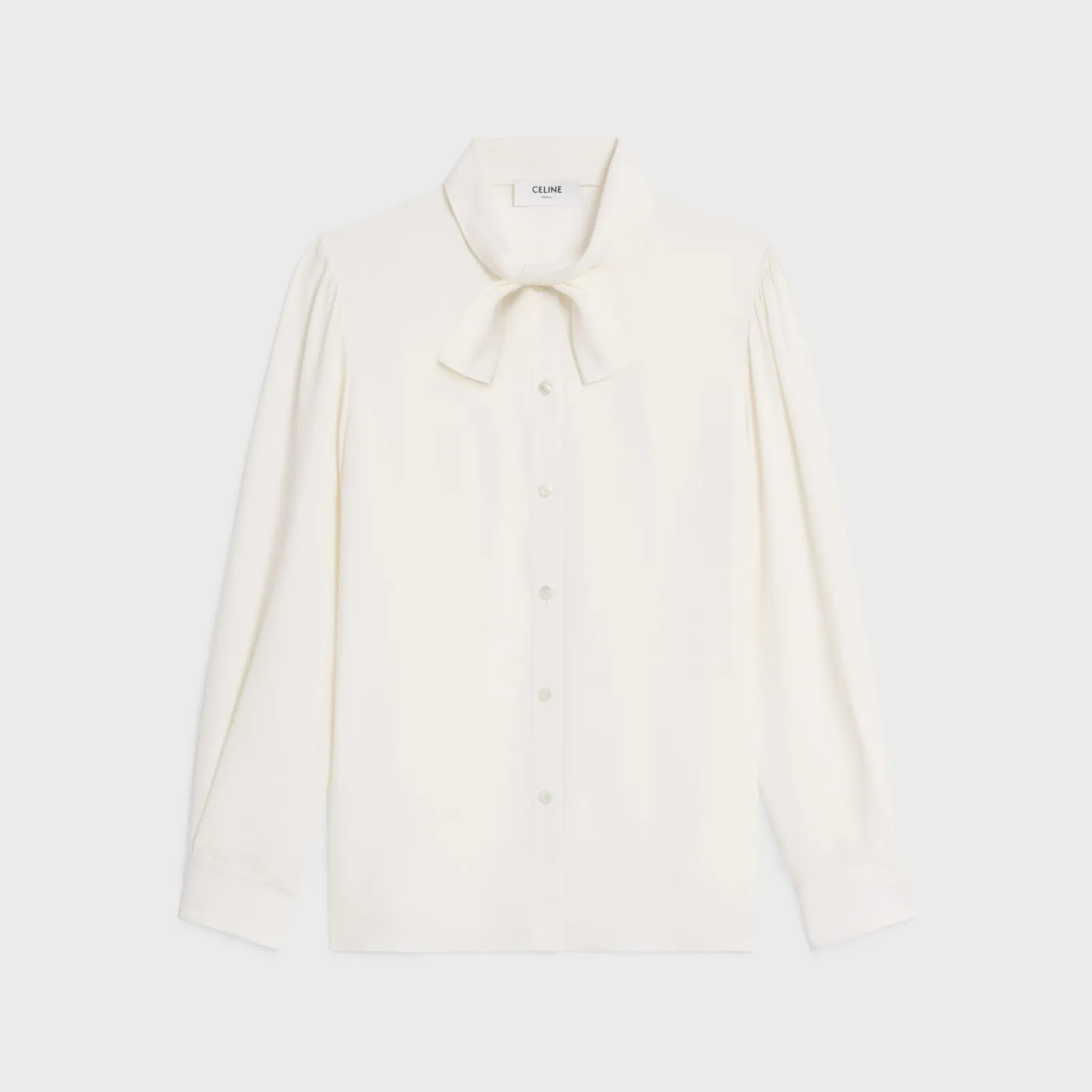Online lavallière blouse in crêpe de soie and acetate Women Shirts And Tops
