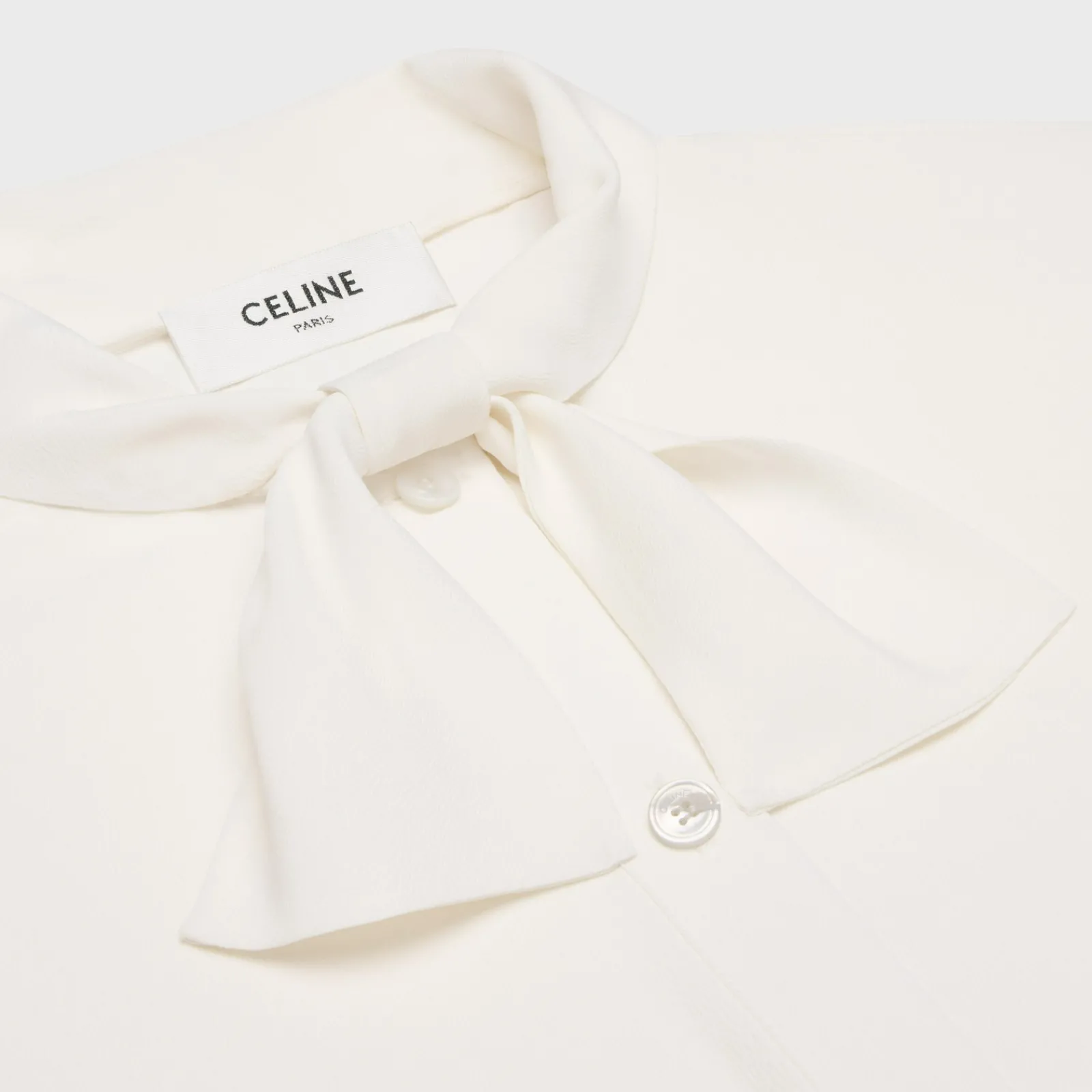 Online lavallière blouse in crêpe de soie and acetate Women Shirts And Tops