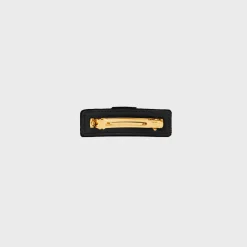 Hot Le Soir Ribbon Hair Clip in Polyester, Calfskin, Brass with Gold Finish and Steel Women Hair Accessories