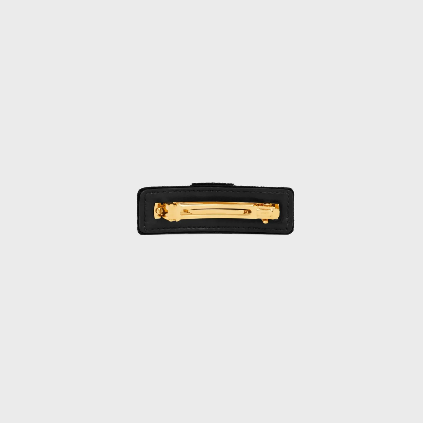 Hot Le Soir Ribbon Hair Clip in Polyester, Calfskin, Brass with Gold Finish and Steel Women Hair Accessories