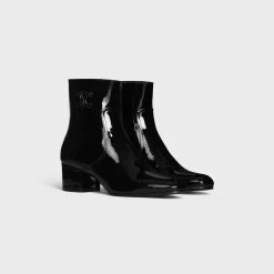 Fashion LES BOTTES TRIOMPHE ZIPPED BOOT in PATENT CALFSKIN Women Boots And Ankle Boots