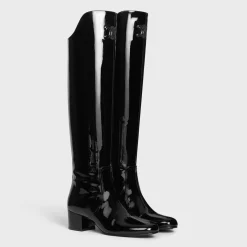 Clearance LES BOTTES TRIOMPHE UNDER THE KNEE BOOT in PATENT CALFSKIN Women Boots And Ankle Boots