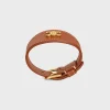 Hot Les Cuirs Bracelet in Calfskin and Brass with Gold Finish Women Triomphe | Other Lines