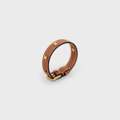 Online Les Cuirs Bracelet in Calfskin and Brass with Gold Finish Women Triomphe | Other Lines
