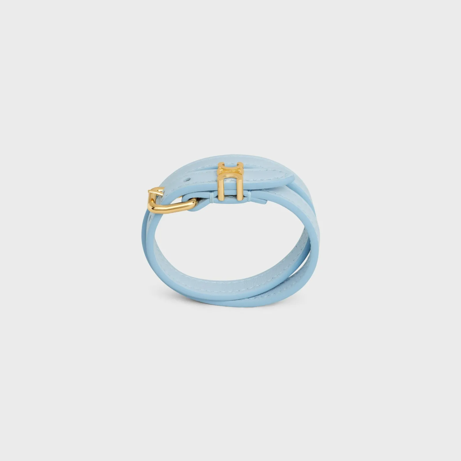 Discount Les Cuirs Double Bracelet in Calfskin and Brass with Gold Finish Women Triomphe | Other Lines