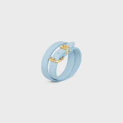 Discount Les Cuirs Double Bracelet in Calfskin and Brass with Gold Finish Women Triomphe | Other Lines