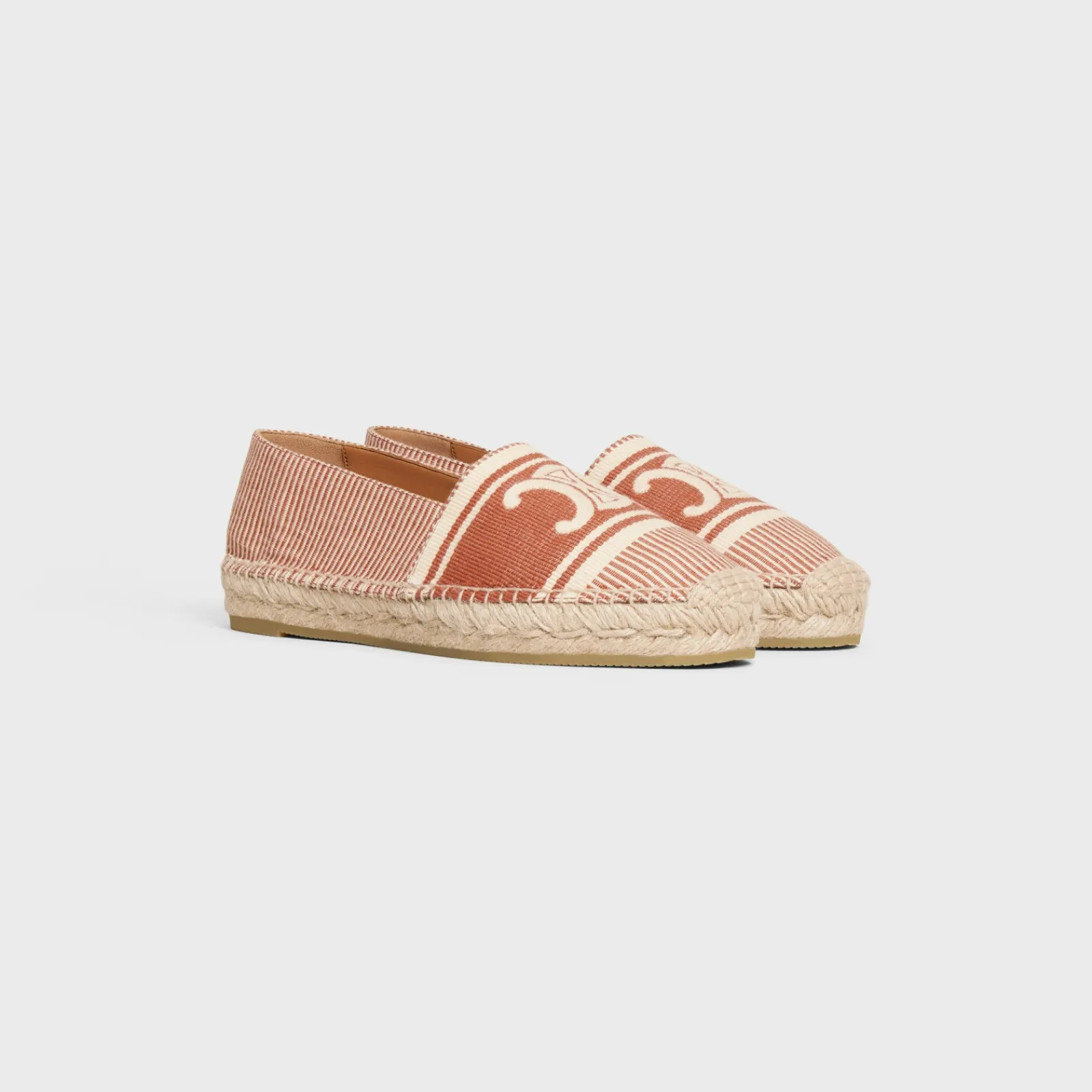 New LES ESPADRILLES in TRIOMPHE JACQUARD CANVAS Women Loafers And Flats