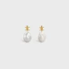 Fashion Les Perles Baroque Earrings in Brass with Gold Finish and Cultured Pearls Women Triomphe | Categories·Earrings