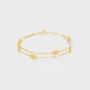 Discount Les Perles Double Bracelet in Brass with Gold Finish and Resin Pearls Women Triomphe | Categories·Bracelets