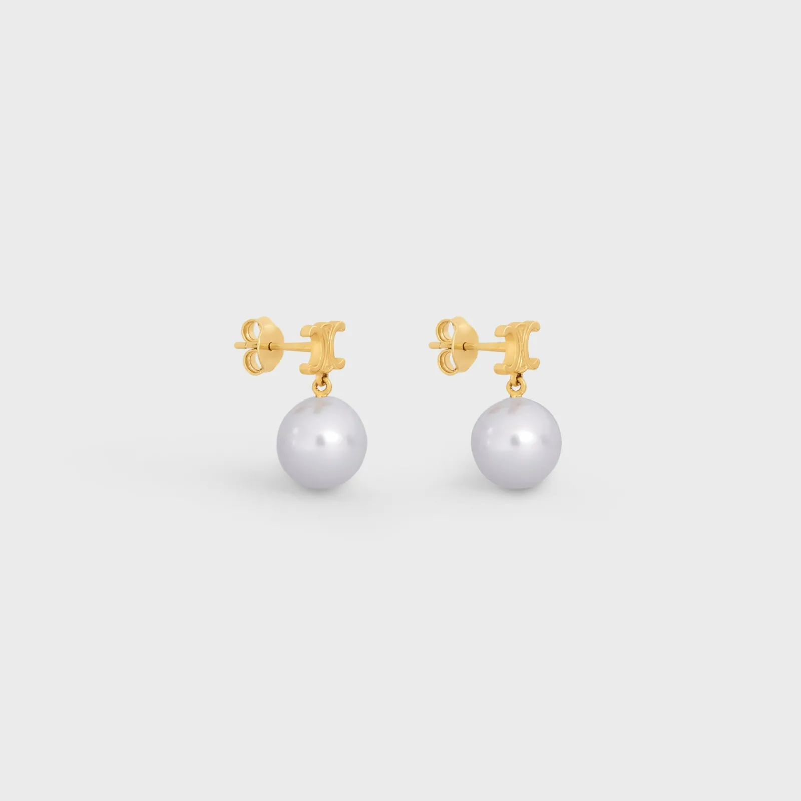 Best Les Perles Earrings in Brass with Gold Finish and Glass Pearls Women Triomphe | Categories·Earrings